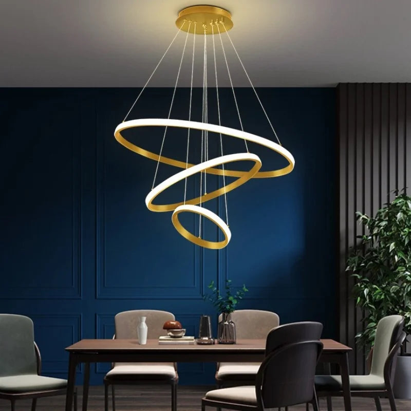 Lustre LED Anneaux Modernes 3 Cercles Dimmable 40W