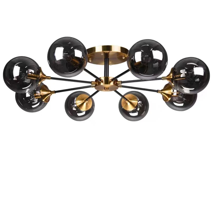 Lustre Verre Fumé Ambre Nordique LED E14
