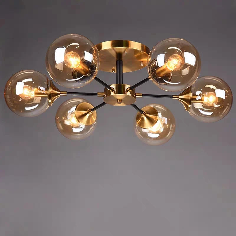 Lustre Verre Fumé Ambre Nordique LED E14