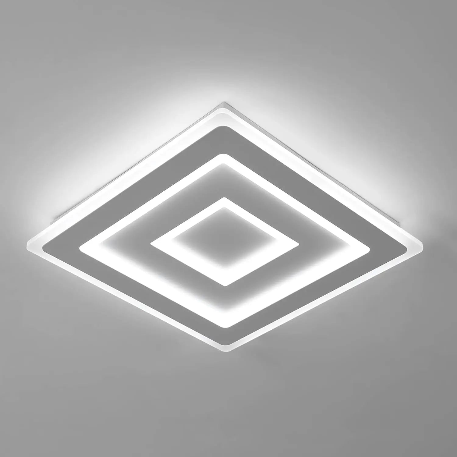 Plafonnier LED Carré Moderne Blanc 52W