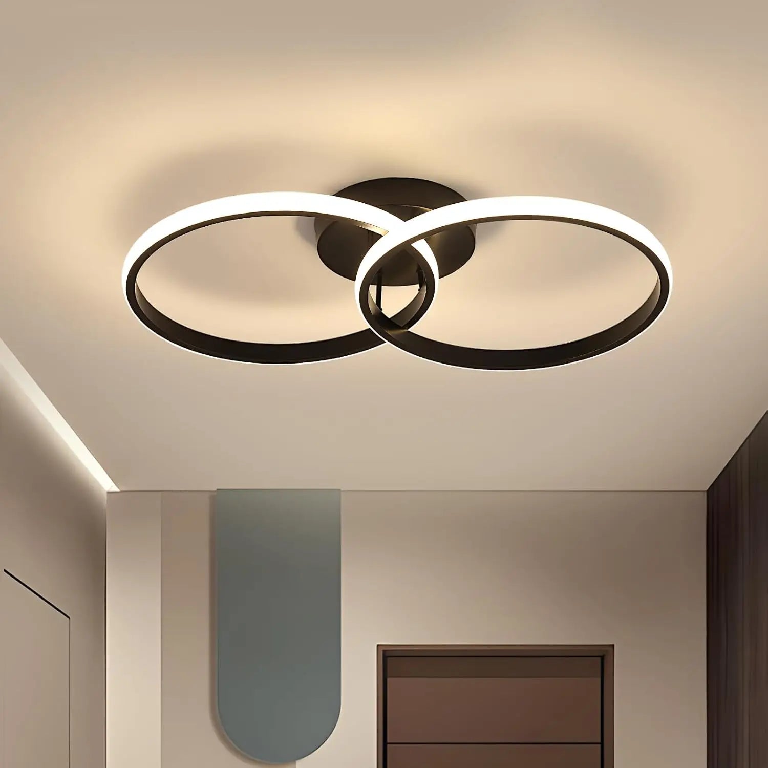 Plafonnier LED Moderne Double Anneau 42W