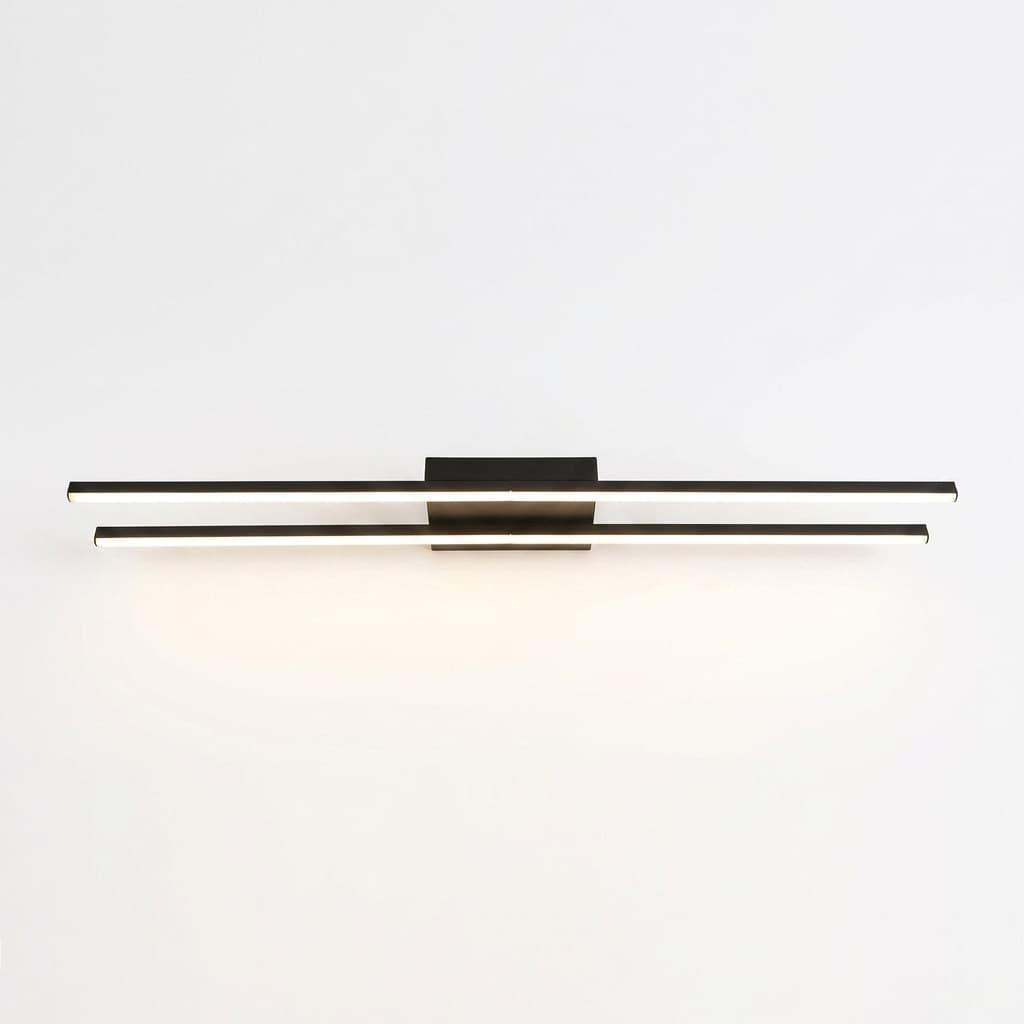 Plafonnier LED Moderne Noir 3 Couleurs Mémoire