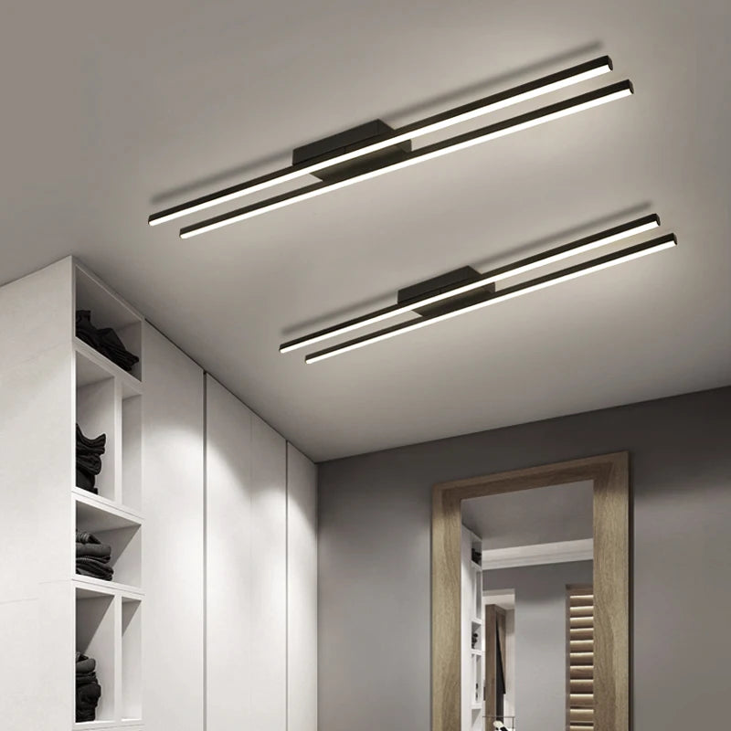 Plafonnier LED Moderne Noir 3 Couleurs Mémoire