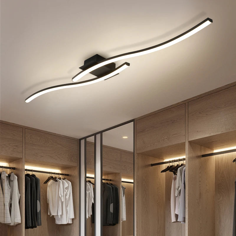 Plafonnier LED Noir Minimaliste Design Moderne