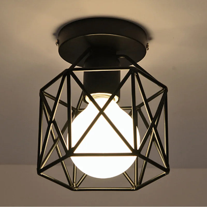 Plafonnier Métal Noir Nordique E27 Compact