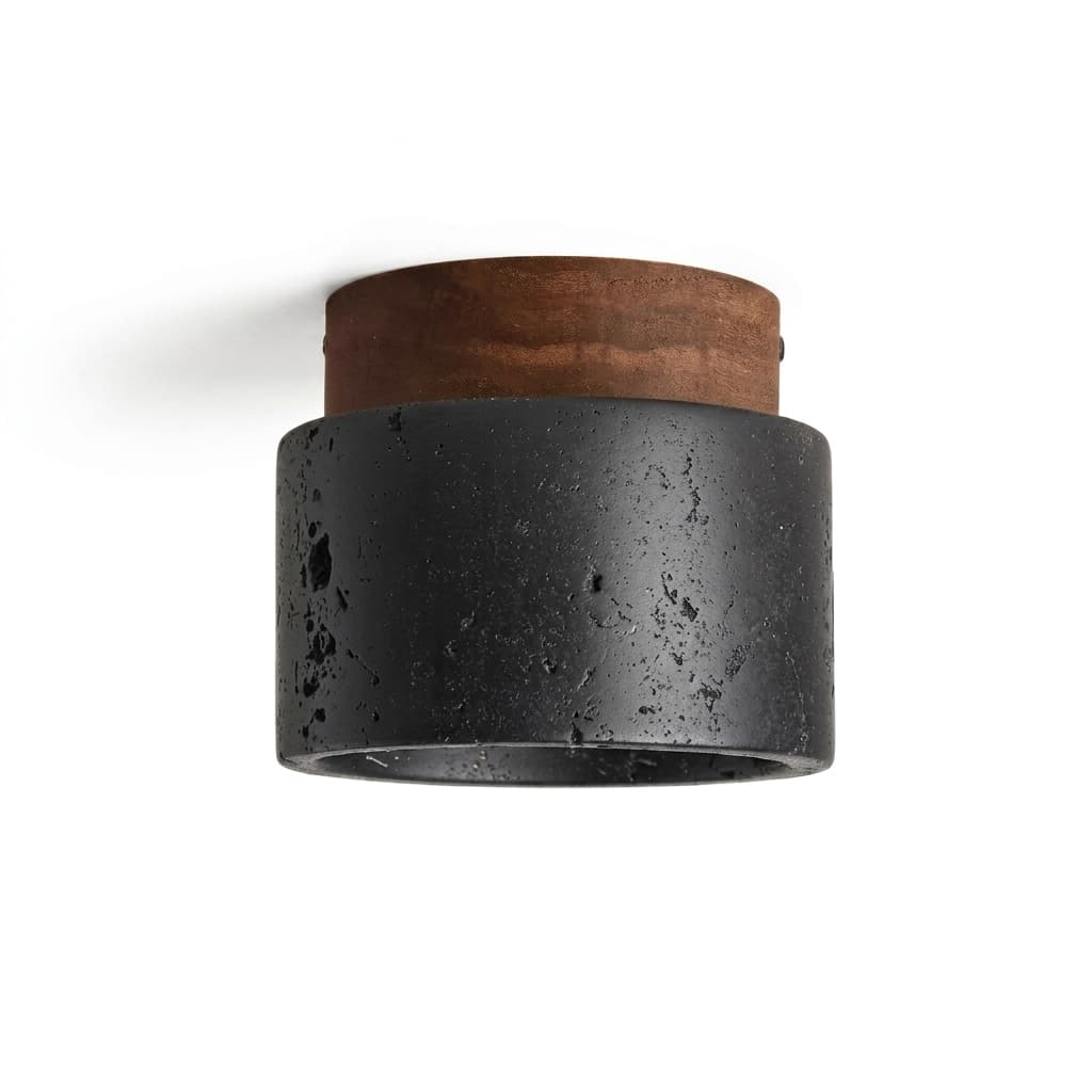 Plafonnier Pierre Noire Effet Grotte Nordique E27