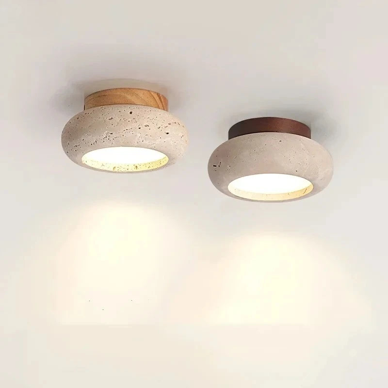 Plafonnier Travertin Jaune Bois Nordique LED