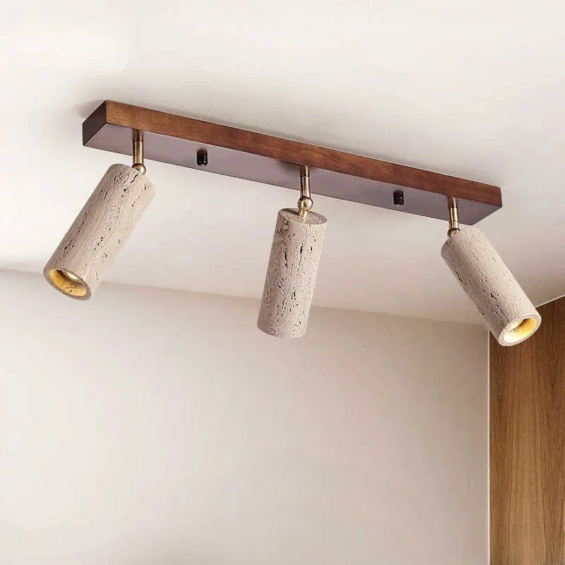 Plafonnier Travertin Jaune Wabi-Sabi 3 Têtes LED