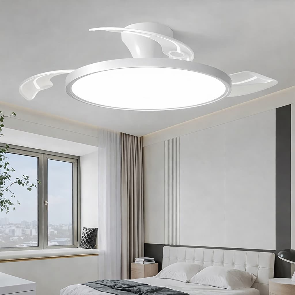 Plafonnier Ventilateur LED Invisible Moderne Dimmable