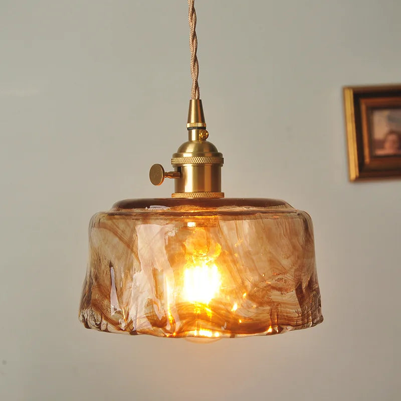 Suspension Verre Fumé Cuivre Nordique E27