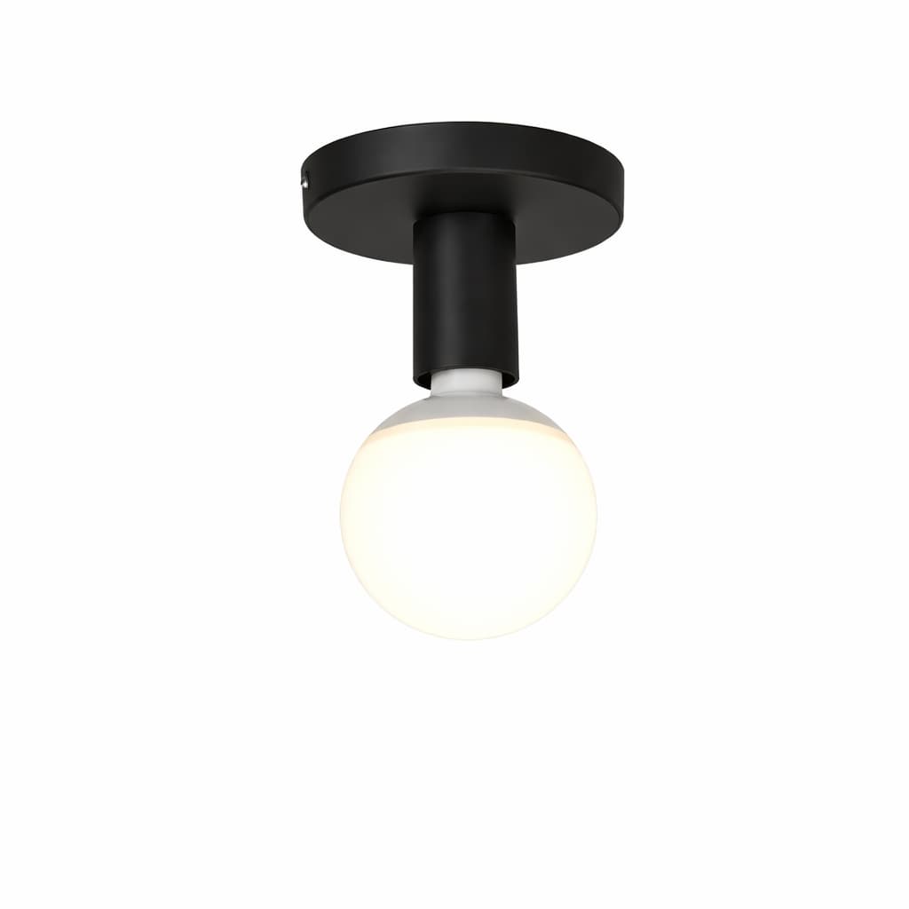 Plafonnier Métal Noir Minimaliste E27 Compact
