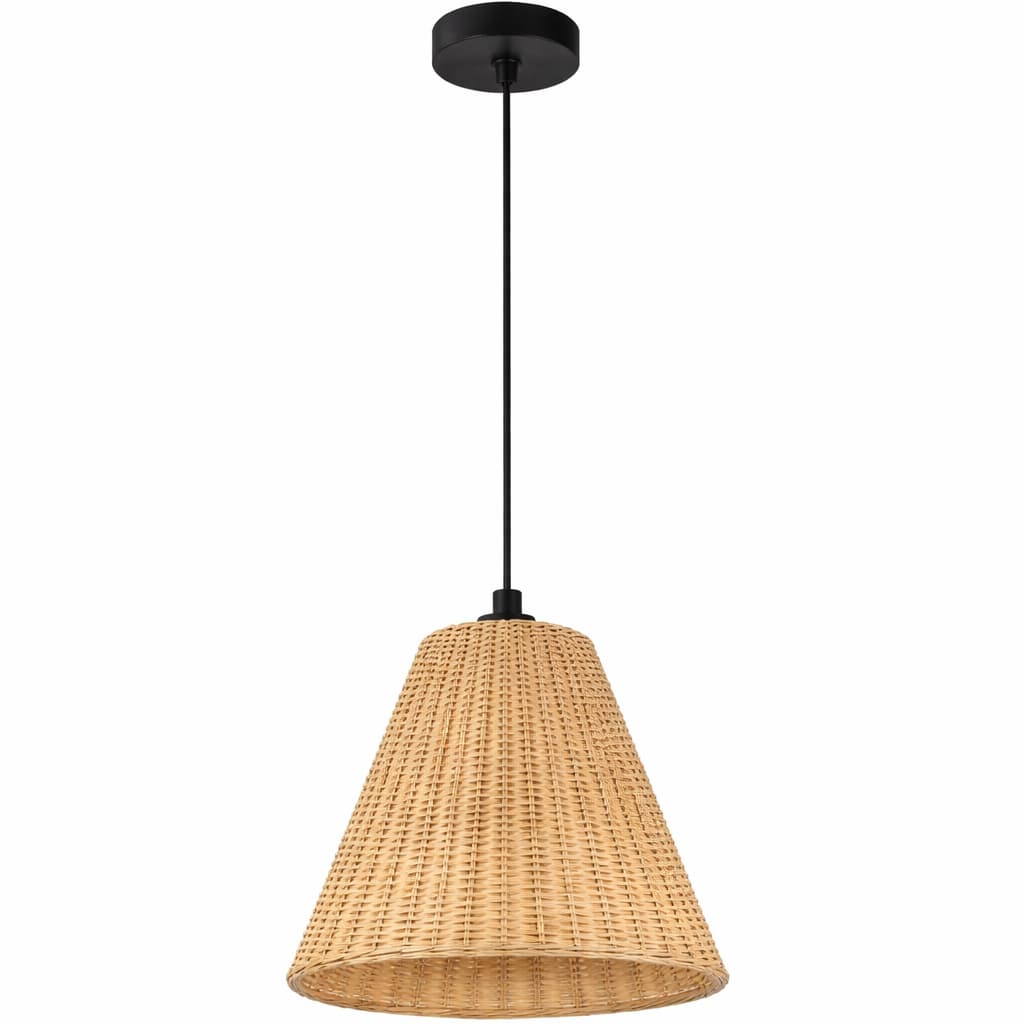 Suspension Bambou Noir E27 Hauteur Réglable