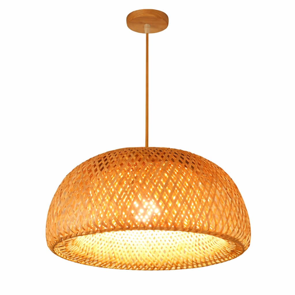 Suspension Bambou Tressé Style Japonais E27