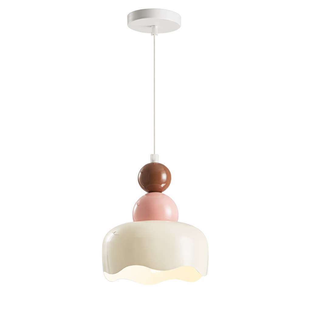 Suspension Bouton De Fleur Crème Nordique E27