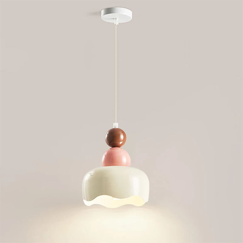 Suspension Bouton De Fleur Crème Nordique E27