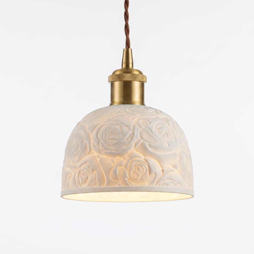 Suspension Céramique Crème Wabi-Sabi Japonaise E27