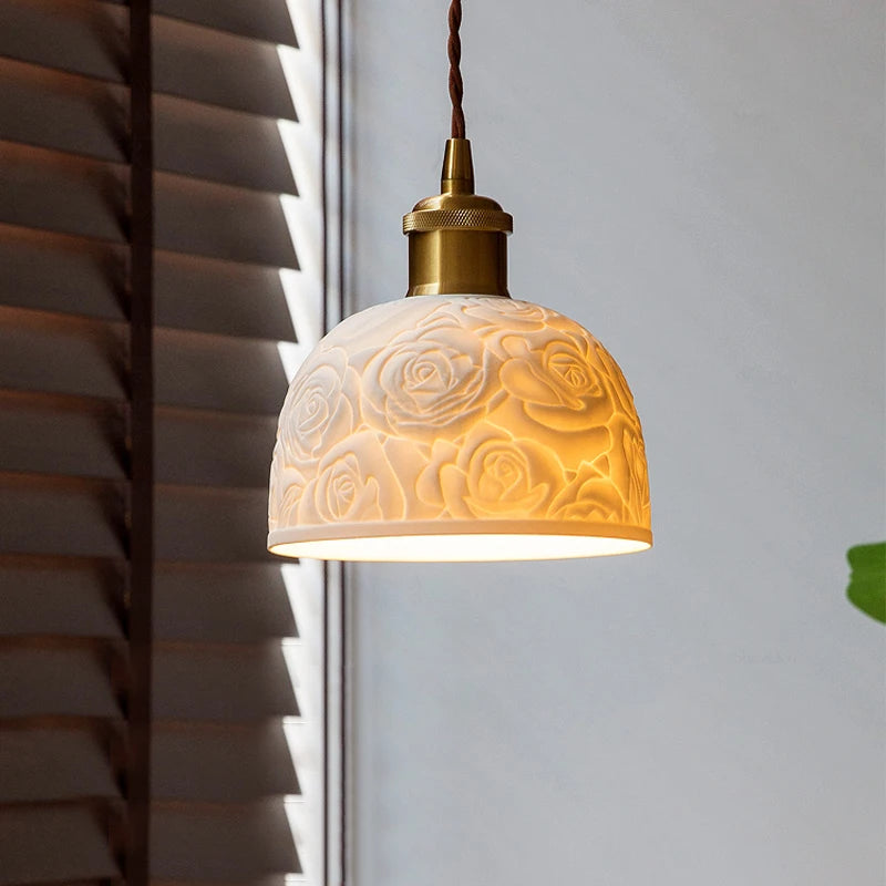 Suspension Céramique Crème Wabi-Sabi Japonaise E27
