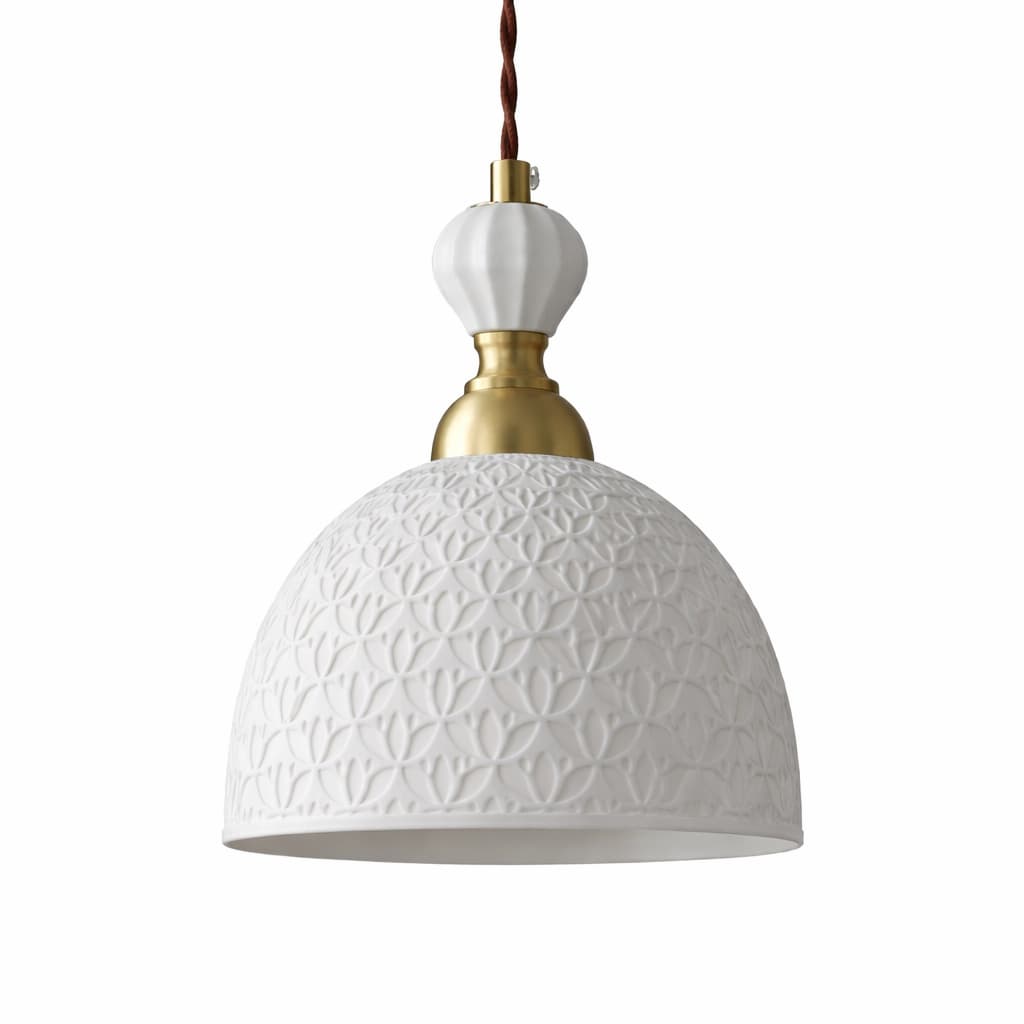 Suspension Céramique Cuivre Style Français E27