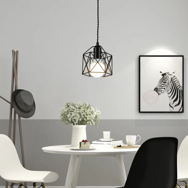 Suspension Cage Métal Minimaliste E27