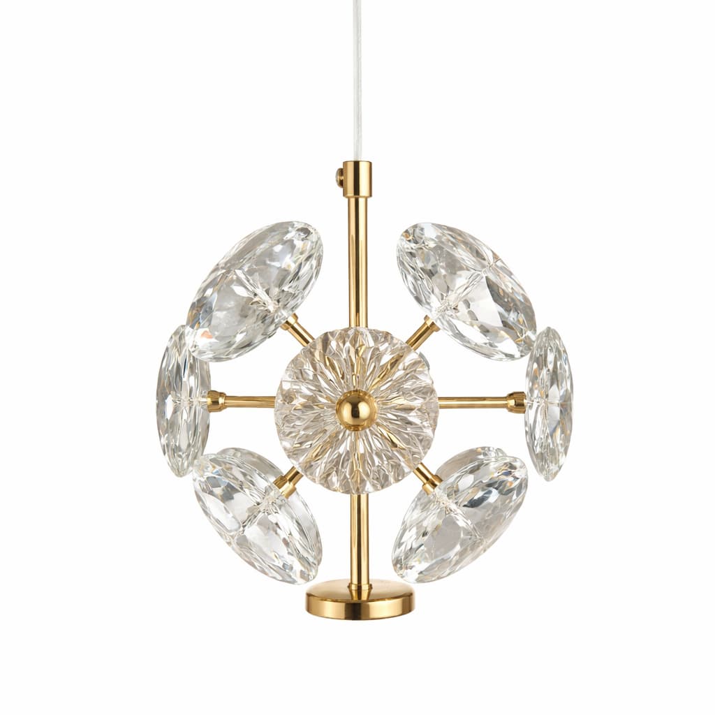 Suspension Cristal K9 Boule Dorée Élégante G4
