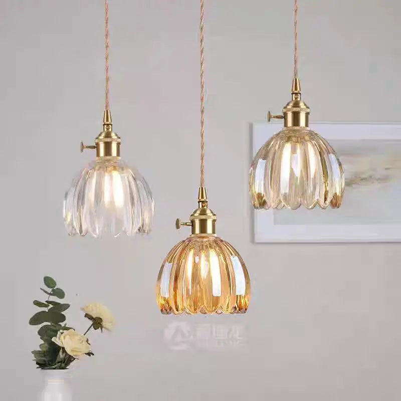 Suspension Fleur Rétro E27 Interrupteur