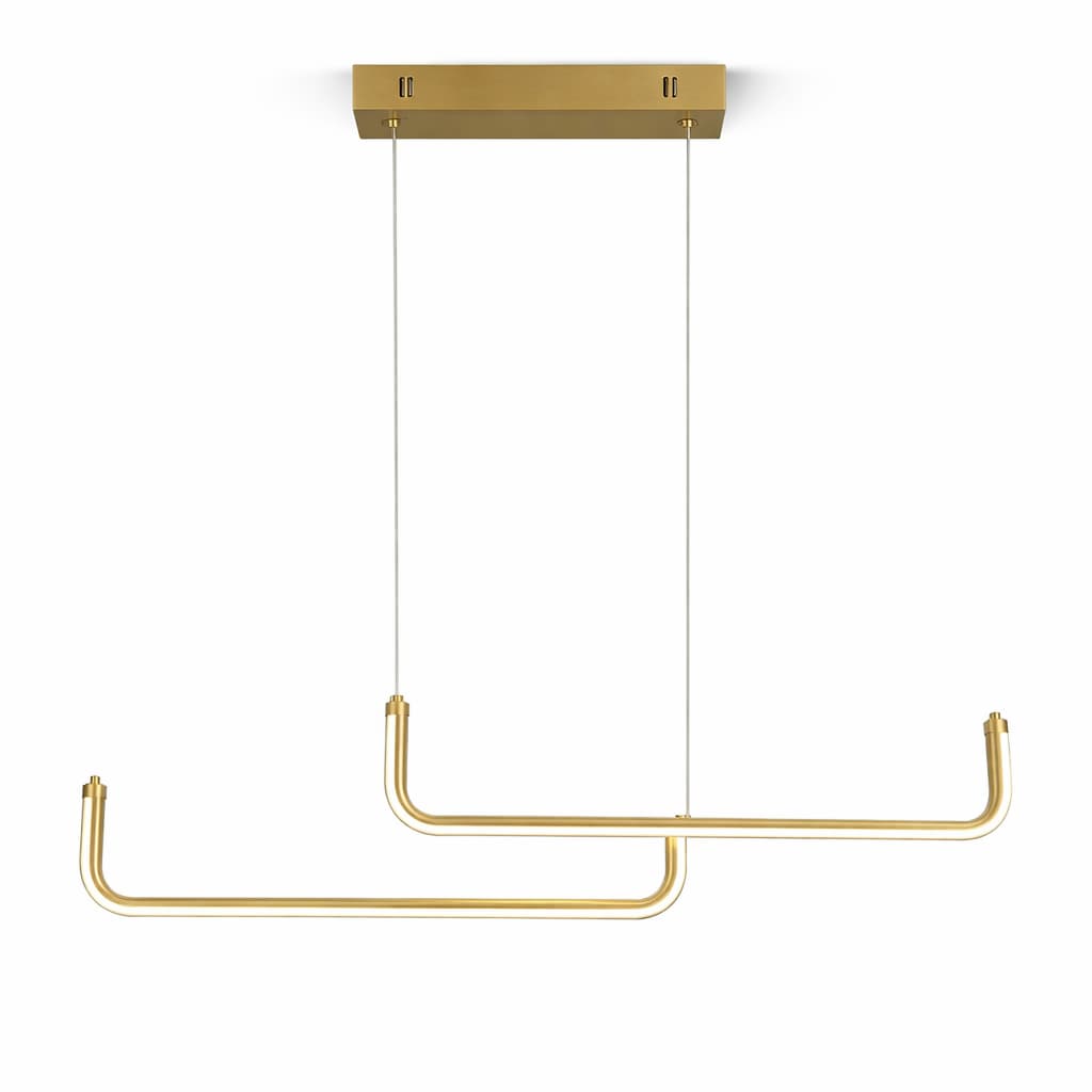 Suspension LED Dorée Moderne Design Linéaire 90 cm