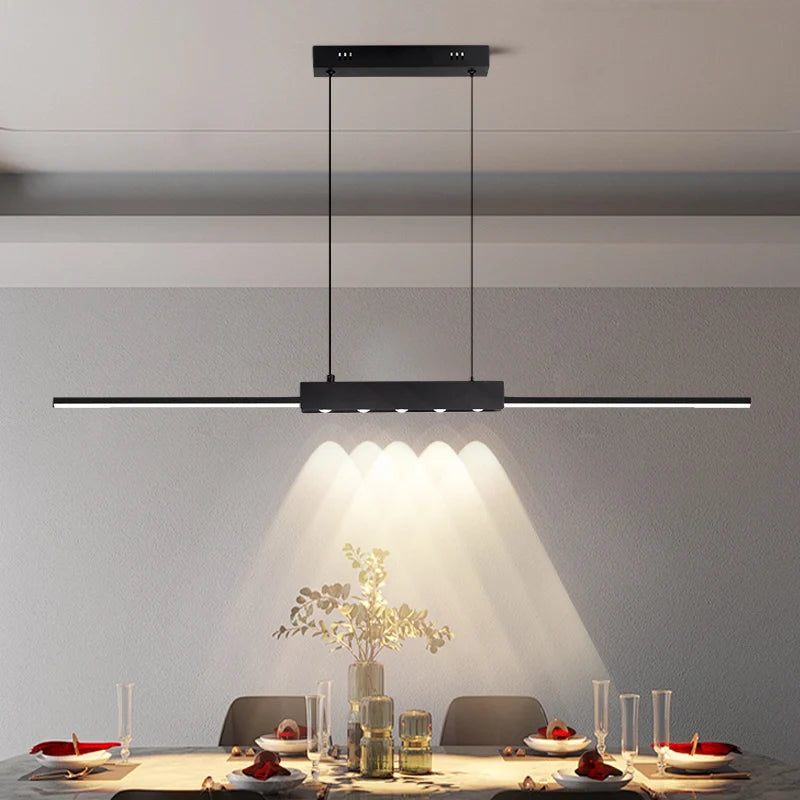 Suspension LED Ligne Moderne Noir 36W