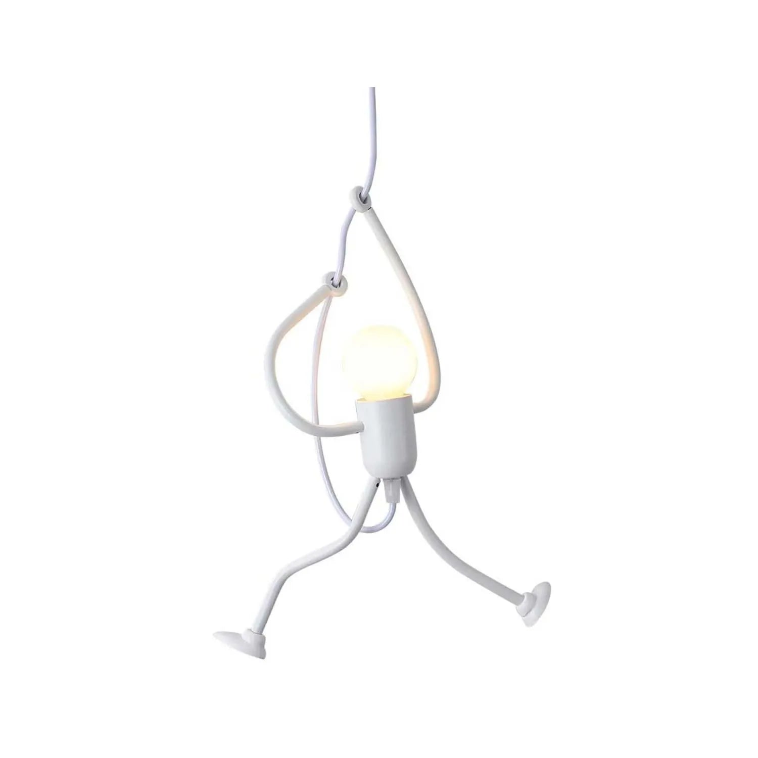 Suspension Métal Blanc Vintage E27