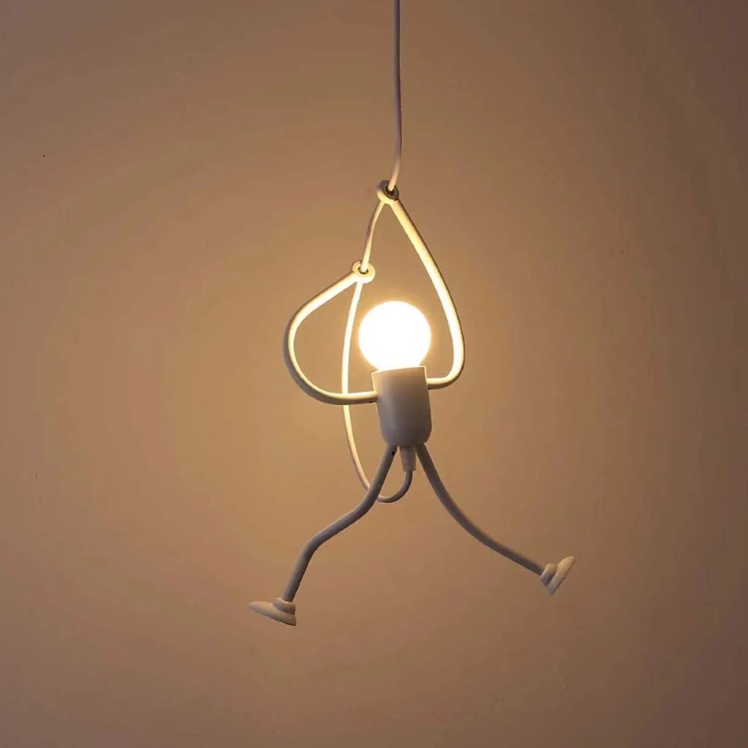Suspension Métal Blanc Vintage E27