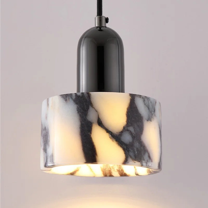 Suspension Marbre Blanc Minimaliste Italienne E27