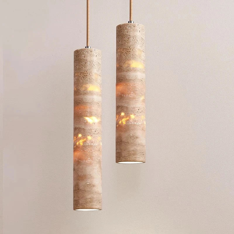 Suspension Marbre Linéaire Crème Élégante G9