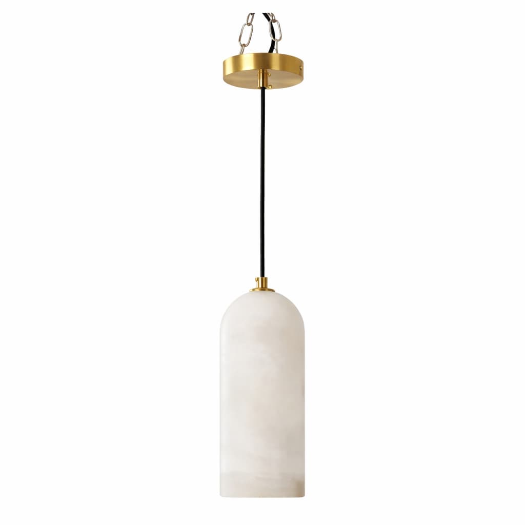 Suspension Marbre Naturel Doré Élégante LED