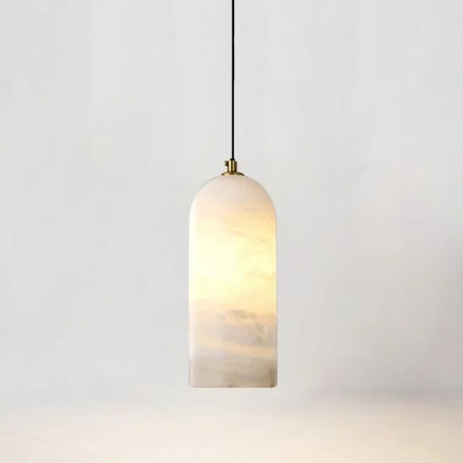 Suspension Marbre Naturel Doré Élégante LED