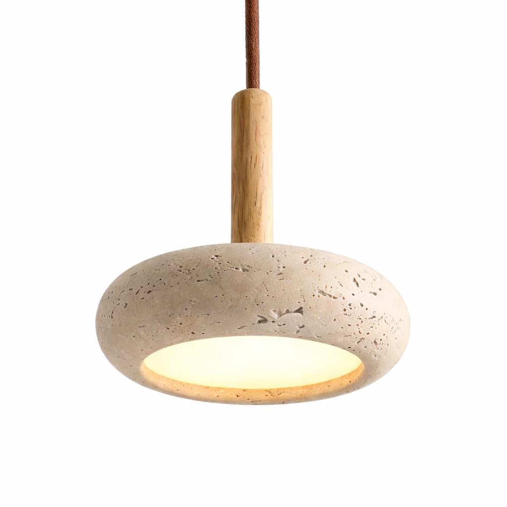 Suspension Pierre Jaune Wabi-Sabi Ronde G9