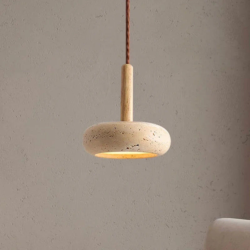 Suspension Pierre Jaune Wabi-Sabi Ronde G9