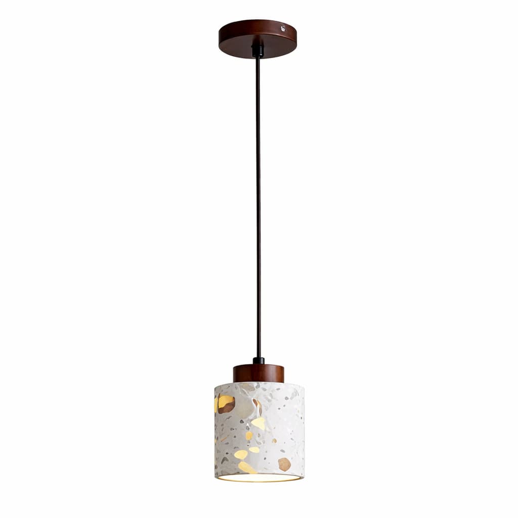 Suspension Pierre Translucide Noyer Style Zen E27
