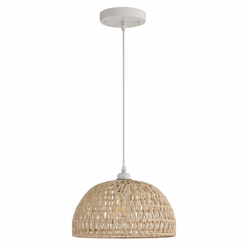 Suspension Rotin Bohème Blanc E27