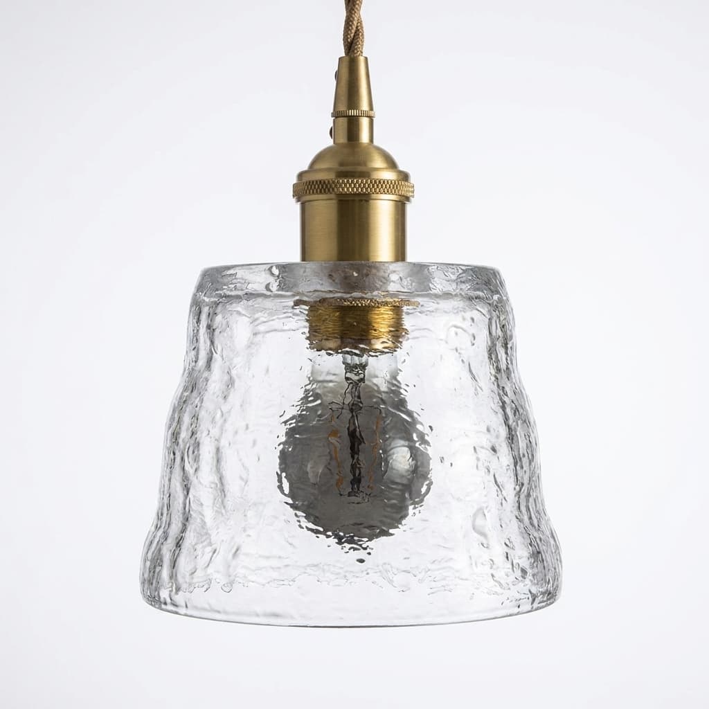Suspension Verre Coloré Cuivre Nordique Vintage E27