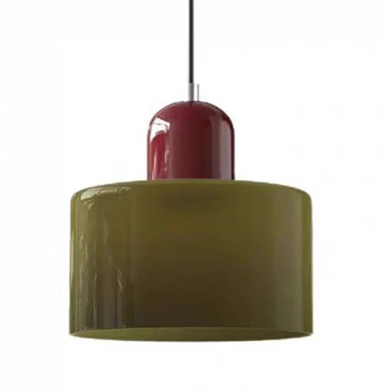 Suspension Verre Coloré Longue Nordique E27