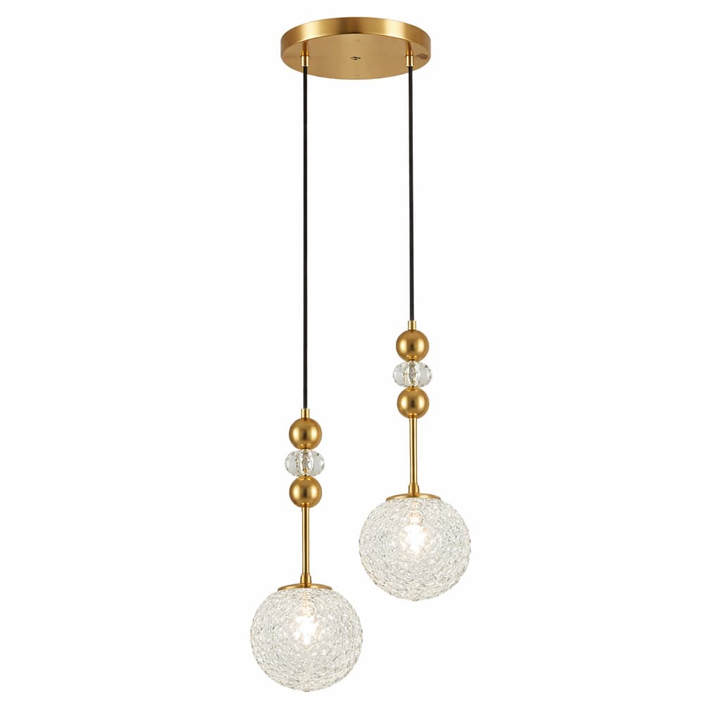 Suspension Verre Effet Eau Art Déco E27
